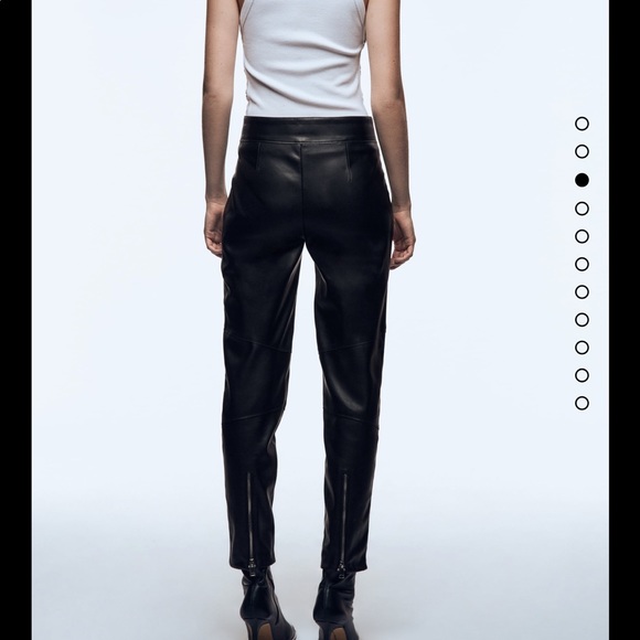 ZARA-NWT-Zippered faux leather pants - Picture 7 of 9